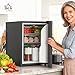 HOMCOM Mini Kühlschrank 44L/46 Dosen Kleiner Kühlschrank mit einstellbarem Thermostat, verstellbaren Einlegeböden, Innenbeleuchtung, Verstellbare Fußpolster für Schlafzimmer, Büro, Wohnheim, Schwarz