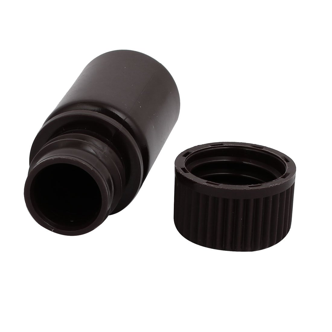 Aexit 4pcs 25mm gauge Dia 55mm Height 15ml HDPE Plastic Rectangle Small Mouth Bottle Brown