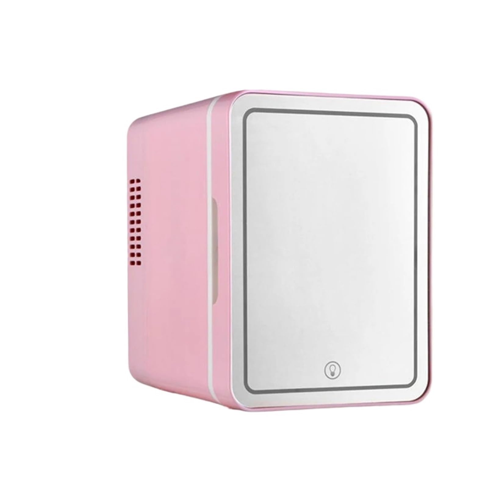 Mini refrigerador de 4L for Coche, cosméticos, Cuidado de la Piel, Espejo LED, refrigerador doméstico, Portal con reducción de Ruido, congelador pequeño, refrigeración(Pink- US Plug)