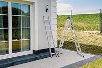 DRABEST Leiter PRO Serie Aluleiter 3-teilig Mehrzweckleiter 3x7 Stufen Leiter Multifunktionsleiter Kombileiter bis 150 kg Beslastbar - Arbeitshöhe 5,05 m - inkl. Eimerhaken – Ansicht 6