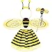 Halloween Costumes Accessories for Girls Children Toddler Include Costume Tutu Skirt, Fairy Wing, Headband Bopper and Wand for Halloween Cosplay Carnival Birthday Party Favor Decoration