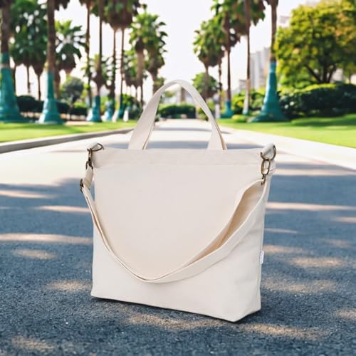Maletín de lona para portátil y uso casual blanco miniatura 3