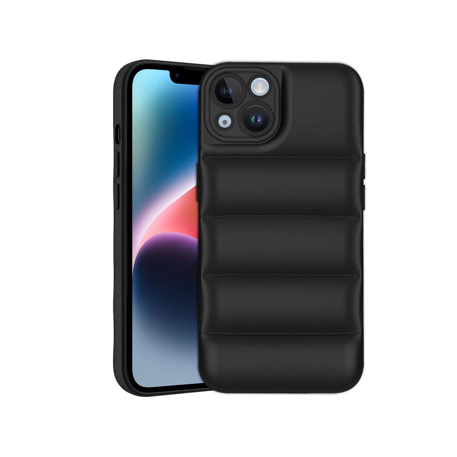 Plus Puffer Case Camera Protection Soft Back Cover for Apple iPhone 14Plus | Apple iPhone 14+ - Black (B0CQGF6VJF) Amazon Price History, Amazon Price Tracker