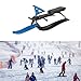 RNXRZANK Winter Sled with Steering Wheel and Brake for Outdoor Fun, Downhill Ski Slider for All Ages, Blue