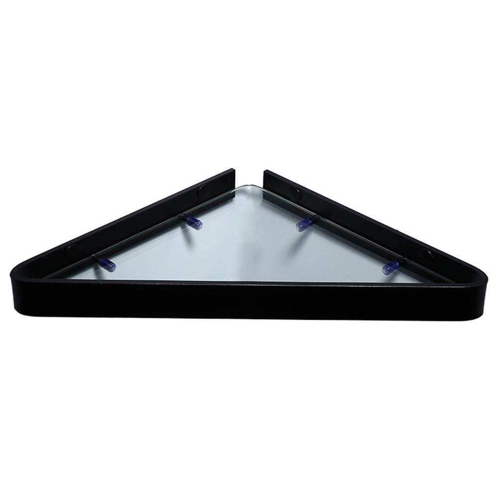 Estante de baño Estante de baño de aluminio y vidrio templado montado en la pared con riel y barra para toallas en el baño, cocina, estante para barra de toallas de pared para baño, dormitorio, coci