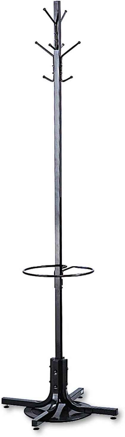 Safco Products 4168BL Costumer Coat Rack Tree with Umbrella Stand, Black
