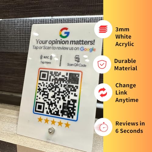 tinydabba White Acrylic NFC Review Standee with QR Code by tinydabba - 7
