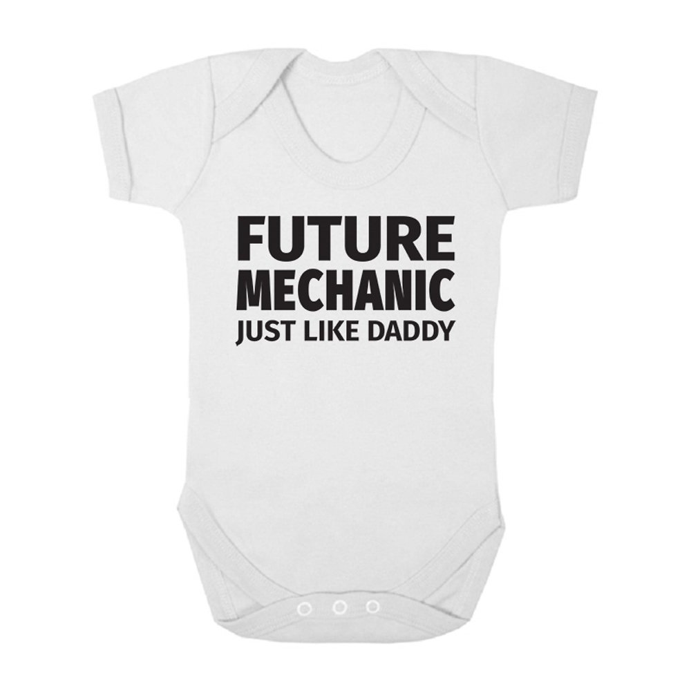 Future Mechanic Like Daddy Cute Boys and Girls Baby Vest Bodysuit (White, 3-6 Months)
