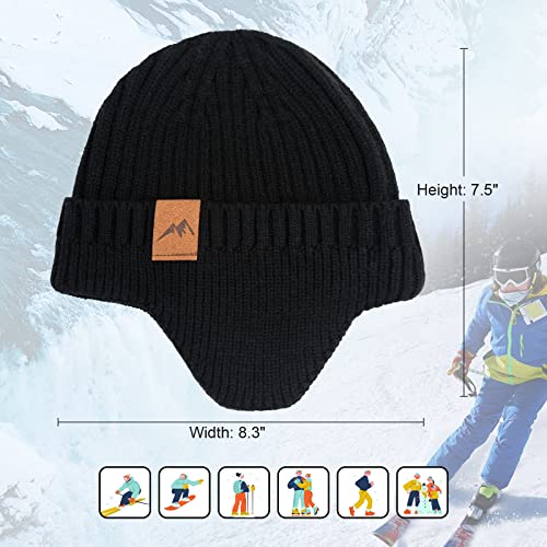 Image of POXIMI Baby Boy Winter Hat Toddler Warm Beanie Girl Knit Hats with Earflap Kid Cute Earmuffs