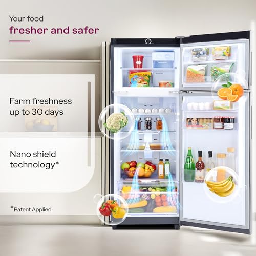 Image of Godrej 244 L 3 Star 5 Years Comprehensive | Convertible Freezer | 95%+ Food Surface Disinfection | Double Door Refrigerator (2026 Model, RT EONVALOR 280CN RCIF FS ST, Fossil Steel)