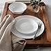 Corelle Vitrelle 18-Piece Service for 6 Dinnerware Set Triple Layer Glass and Chip Resistant, Lightweight Round Plates and Bowls Set, Winter Frost White
