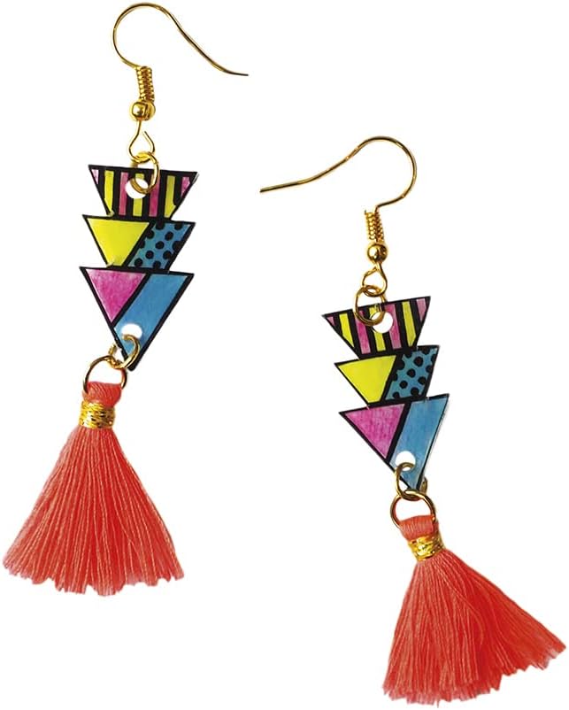 Janod - Set of 7 Mad Plastic Geometrix Jewellery to Create - Les Ateliers Bijoux - Children's Creative Leisure Kit - Dexterity and Concentration - from 8 Years, J07996, Multicoloured, One Size