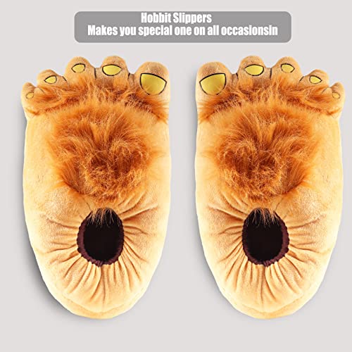 Hobbit Feet Slippers Furry Monster Novelty Warm Winter Plush Bigfoot Indoor House Shoes for Adults Kids4