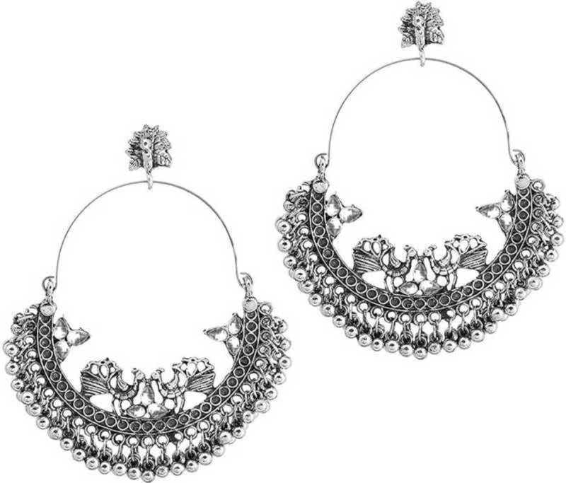 Women & Girls Pdy Fashion German Silver Color Oxidised Stylish Chandbali Designer Afghani Round Big Earring (B09TFGN4KJ) Amazon Price History, Amazon Price Tracker