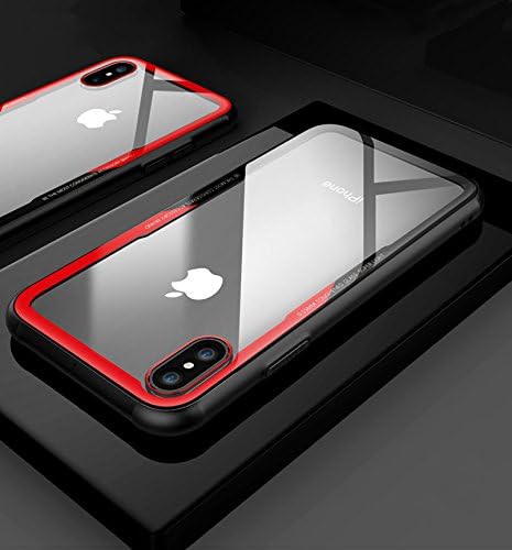 Amazon Cinc Shop Iphone X ケース 背面強化ガラス Tpuケース クリア 透明 ハニカム カバー 保護ケース Iphonex 耐衝撃ケース 軽い 透明 頑丈 カメラ保護 クリアカバー Iphoneケース スマホケース スマホカバー ソフトケース Iphone X レッドブラック Cinc