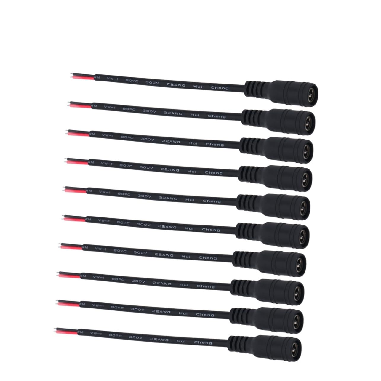 CONGARTENO 12v Connectors 10 Pack 5.5x2.1mm Female Power Adapter Plugs Surveillance Cable Jack Connectors