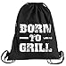 Camiseta de People Born to Barbacoa Bolsa de Deporte – Serigrafiado Bolsa – Una Bonita Funda Bolsa De Deporte con Bordados, Color Negro, tamaño Talla única