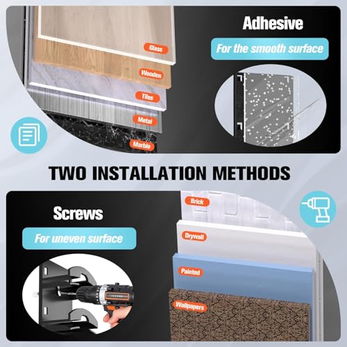 LeKuni Regal Wand 2 Stück Cap Halter, Kappenhalter Mit Starkem Klebstoff für Bis Zu 20 Hüte, Cap Halterung Wand Mehrschichtig, Regale für Wände Zwei Befestigungsoptionen (schwarz)