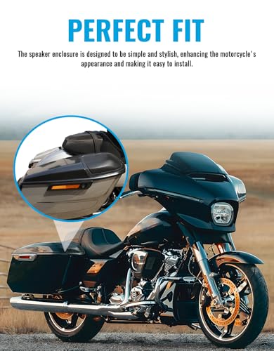Tapas para altavoces de alforjas 6x9 pulgadas para Harley Road Glide y Street Glide (2023-2026) | Tira de sellado incluida, Negro mate, Plástico ABS, Instalación sin perforación miniatura 4