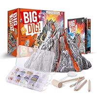 Eggbox Vulkan Edelsteine Ausgrabungsset für Kinder - 12 Echte Mineralien inkl Pyrit, Amethyst, Mit Hammer, Meißel, Lupe, Aufbewahrungsbox, Geologie Archäologi Spielzeug Geschenk für Kinder ab 6+ Jahre