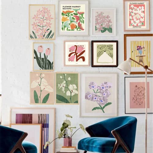 Bluetit Flower Market Poster Botanical Wall Art Flower Art Prints Canvas Wall Art Boho Art Prints Set Of 6 Unframed Wall Art Wall Decor For Home 8X12 #TOP2