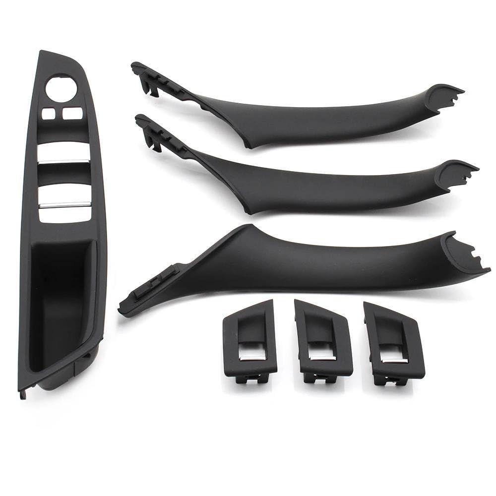 HLWXMDZ for 5 Series F10 F18 523 525 528 Car Interior Door Handle Pull Door Handle Inner Panel Trim 7PCS Set (Model A Black)