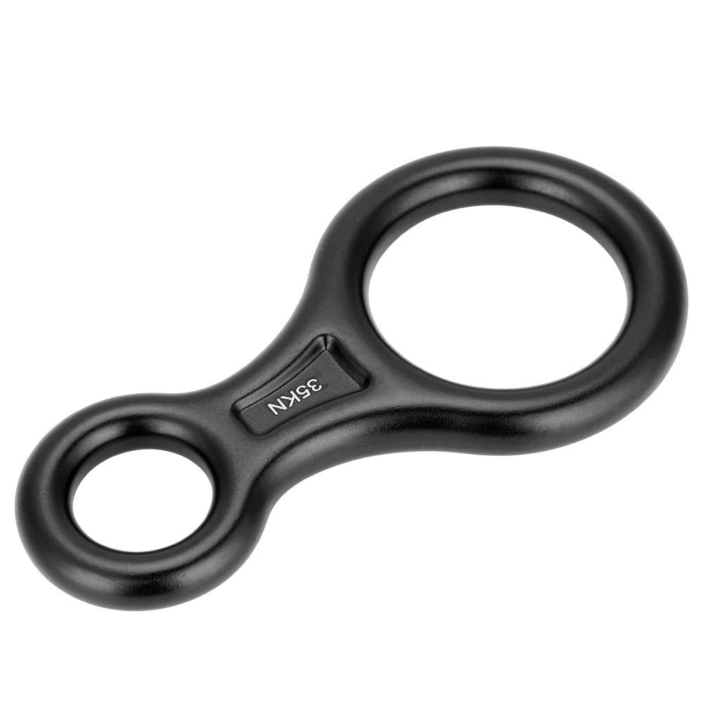 Tbest Escalade 8 Anneau Terminal 8 Descendeur, 35KN Heavy Duty Montée en Aluminium Figure Plaque de Gréement, Plein Air Rappel Rock Escalade Sauvetage Gear Anneau de Descente Équipement Belay