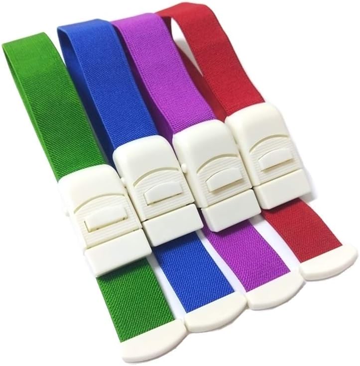AMPPHYOutdoor Tourniquet Card Button Elastic Tourniquet Sports Cingulate Frist Aid Supplies (A Pack of 4)