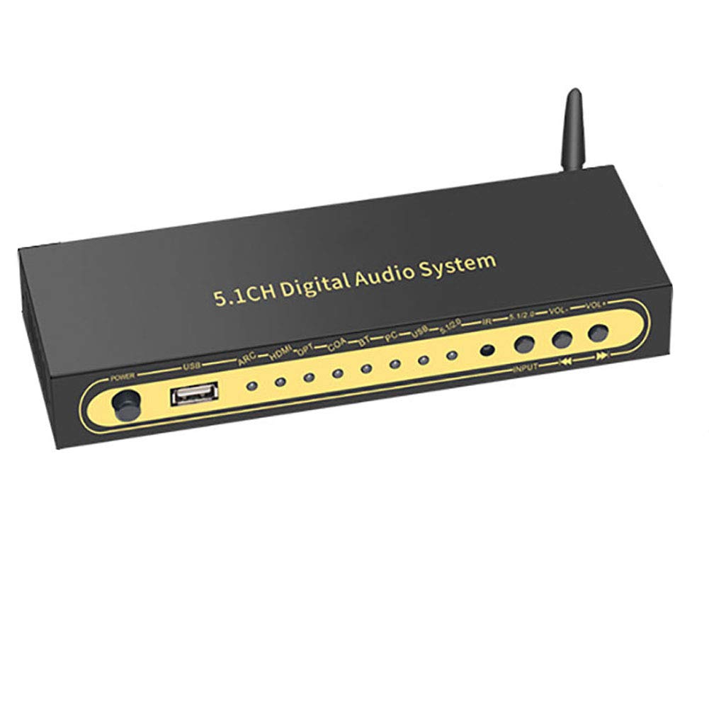 RSGK Decodificatore Audio 5.1, Convertitore Digitale-analogico, Disco U HDMI Bluetooth 5.0 Fibra Ottica Arc Coassiale, Supporto Lettore Blu-Ray PS Computer Set-Top Box E Altri Dispositivi Sorgente