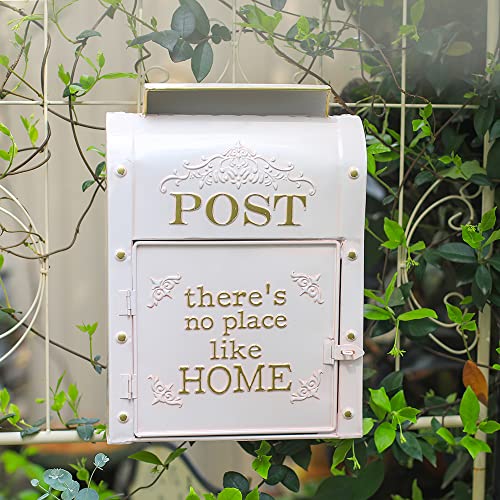 Cassetta postale in metallo rosa retrò da