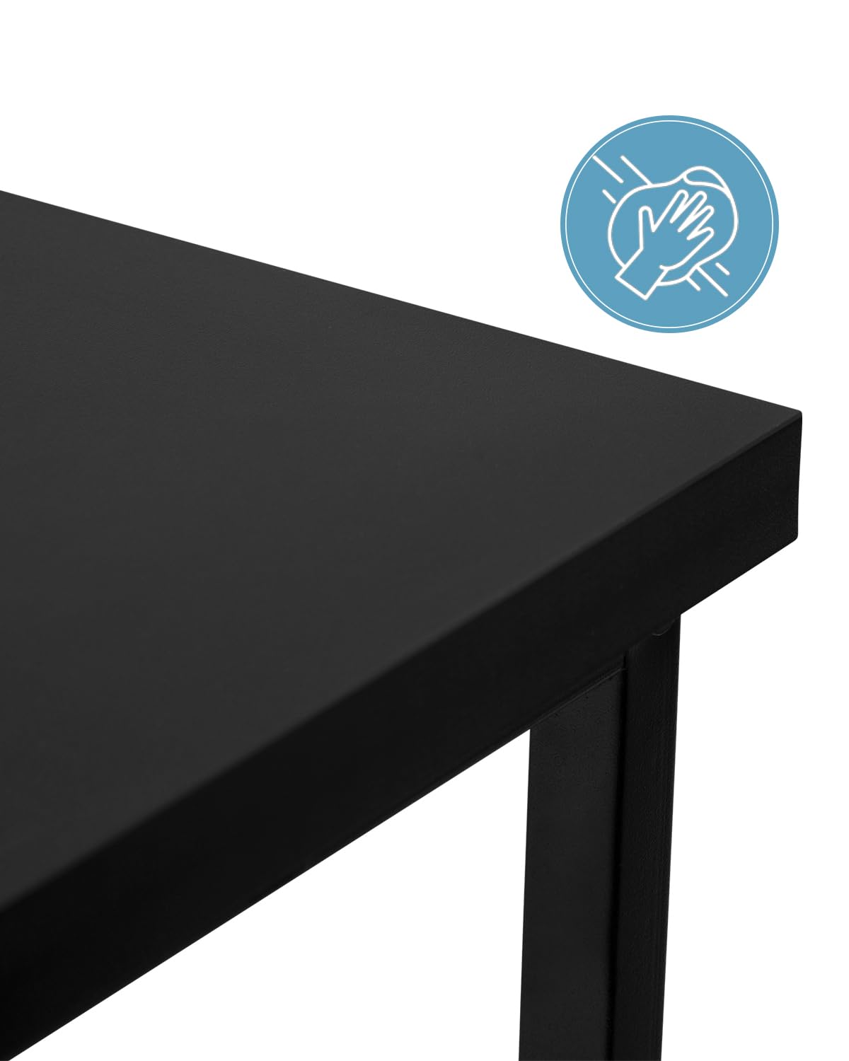 WOLTU Tavolo da Bar Alto con Mensole Bancone da Casa in Metallo e Legno Nero 120x50x105 cm