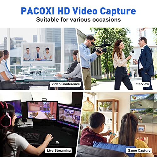 Pacoxi 4K Hdmi Video Capture Card For Nintendo Switch, Usb3.0 1080P 60Fps Hd Game Capture Device, Works With Xbox Ps5 Switch Dslr, Obs Twitch Live Streaming And Recording #TOP6