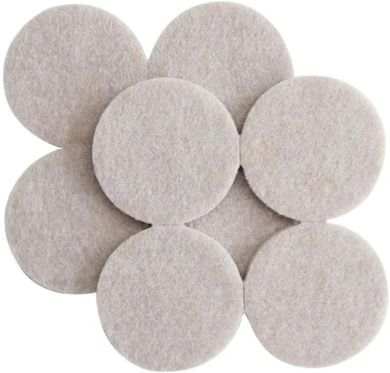 MR. DIY Crafts 8 Pcs, Self-Adhesive Felt Floor Protection Pads, Round, Beige for Table and Chair Legs (8, Beige, 4 x 4 cm)
