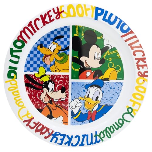 Assiette réutilisable en plastique adaptée au micro-ondes Mickey