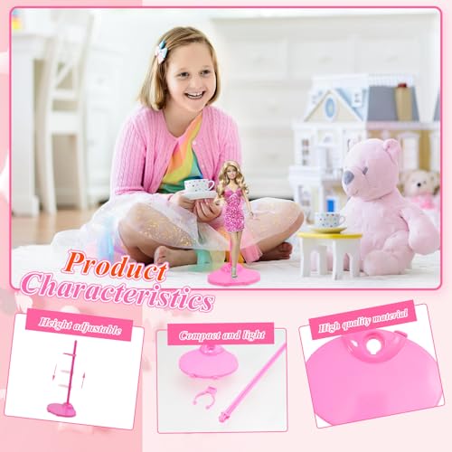 Image of Stands Compatible with Barbie Doll, Pink Doll Stands for Display Barbie,10PCS Stands Compatible with Barbie