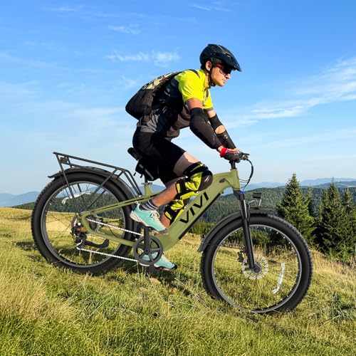 Image of Vivi ACE01 Electric Bike for Adults,26 inch x 4.0 Fat Tire Ebike,1500W Peak Motor Torque Sensor Electric Mountain Bike, 25+ Top MPH Electric Bicycle with 48V 15AH Battery, Hydraulic Brake, SGS UL2849