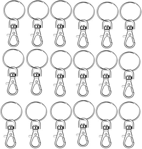 ZZHAO 30 Petits mousquetons détachables pivotants avec Boucle et Anneau de clé Cover