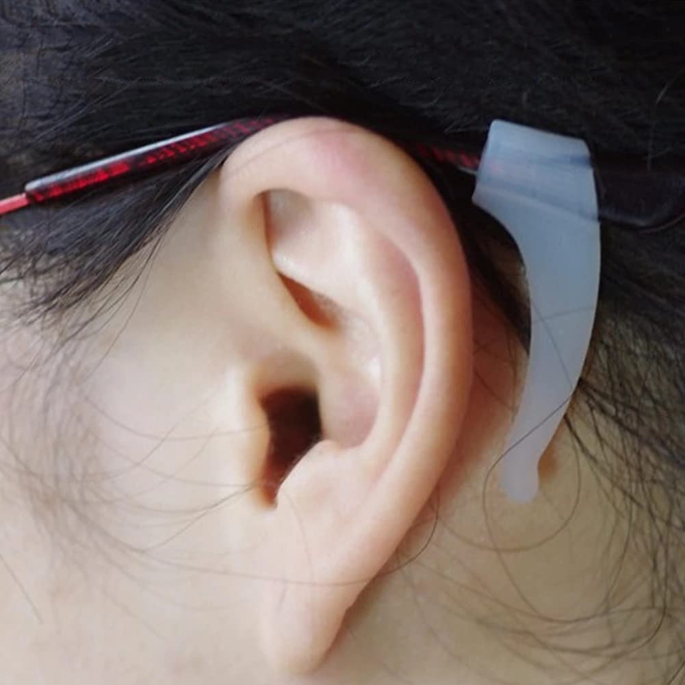 12 Paia Occhiali Ear Grip Hook in Silicone Supporti Punta Tempiale Vista Antiscivolo Gancio Ferma Occhiali in Silicone