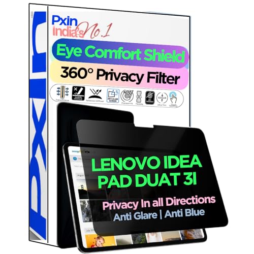 Image of PxIn Tablet Privacy Screen Guard compatible with LENOVO IDEA PAD DUAT 3I | No.1 | Anti Glare | Anti Blue Light | Anti UV | 4 Way Privacy Filter | 360 Privacy | Eye Protect