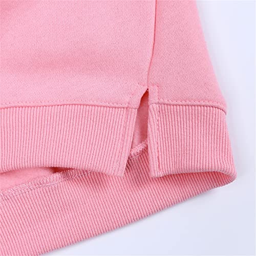 Toddler Boys Girls Fleece Lined Crewneck Sweatshirt Kids Sport Solid Basic Cotton Pullover Tops Long Sleeve Shirt3