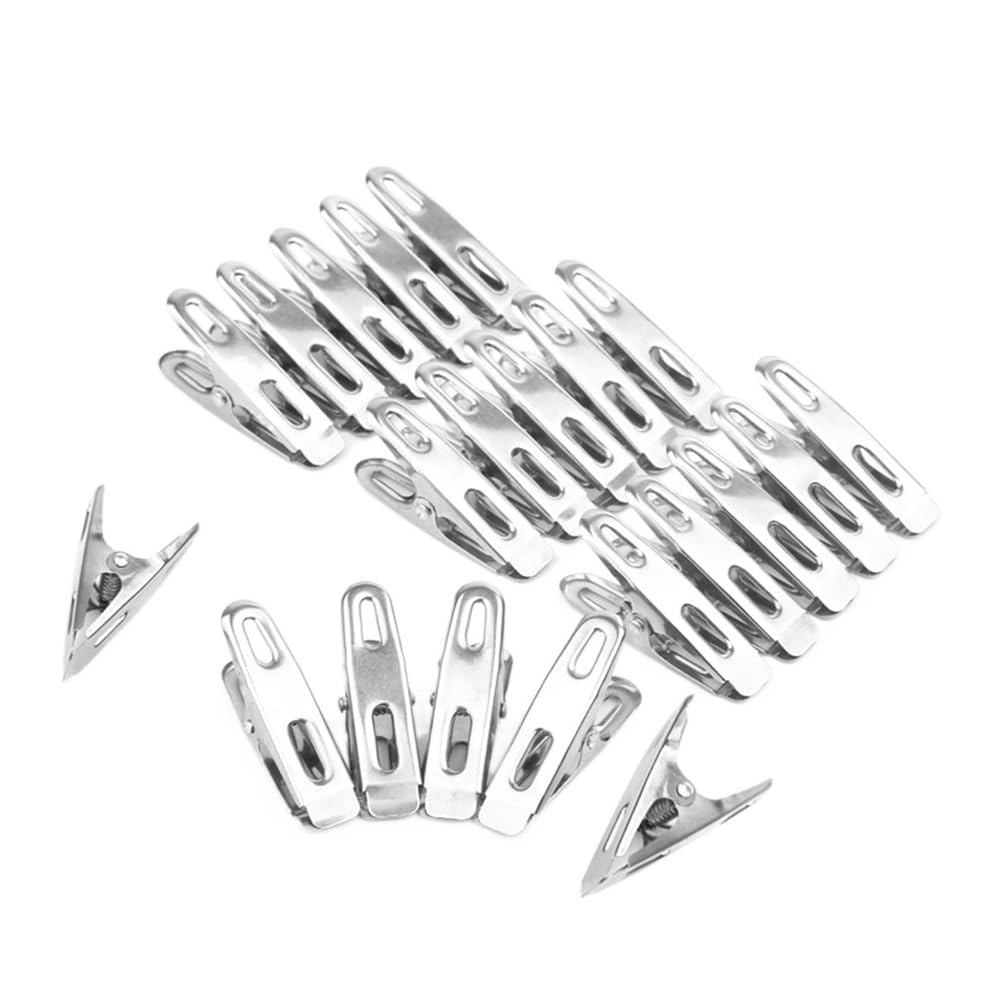 Wäscheklammern, Edelstahl-Wäscheklammern, 40 Stück, Edelstahl-Clips, Kleidung, Fotopapier, Wäscheklammern, Wäscheklammern