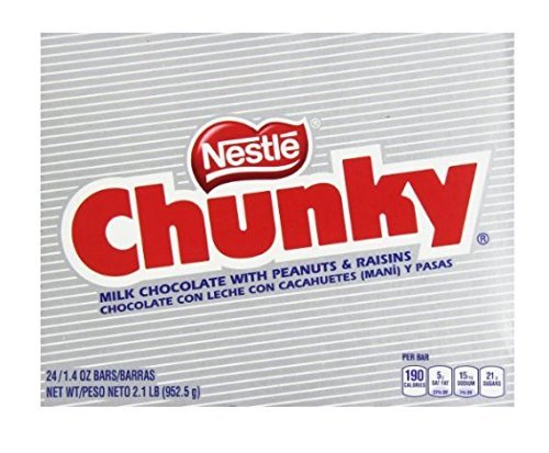 Chunky Candy Bar Milk Chocolate with Roasted Peanuts & Raisins – Classic 1.4 oz Bar (24-Count Bulk...