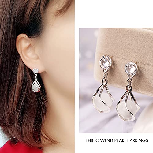 Boucles d'oreilles en diamant et perles cristal éclatant de mariage