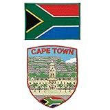 A-ONE Kapstadt Aufnäher zum Aufbügeln + Südafrika taktische Flagge Abzeichen, Moral Wahrzeichen & Landzeichen Patches, Wärmeübertragungs-Emblem für Hemden, Taschen, Mützen, Jacken NO.415C