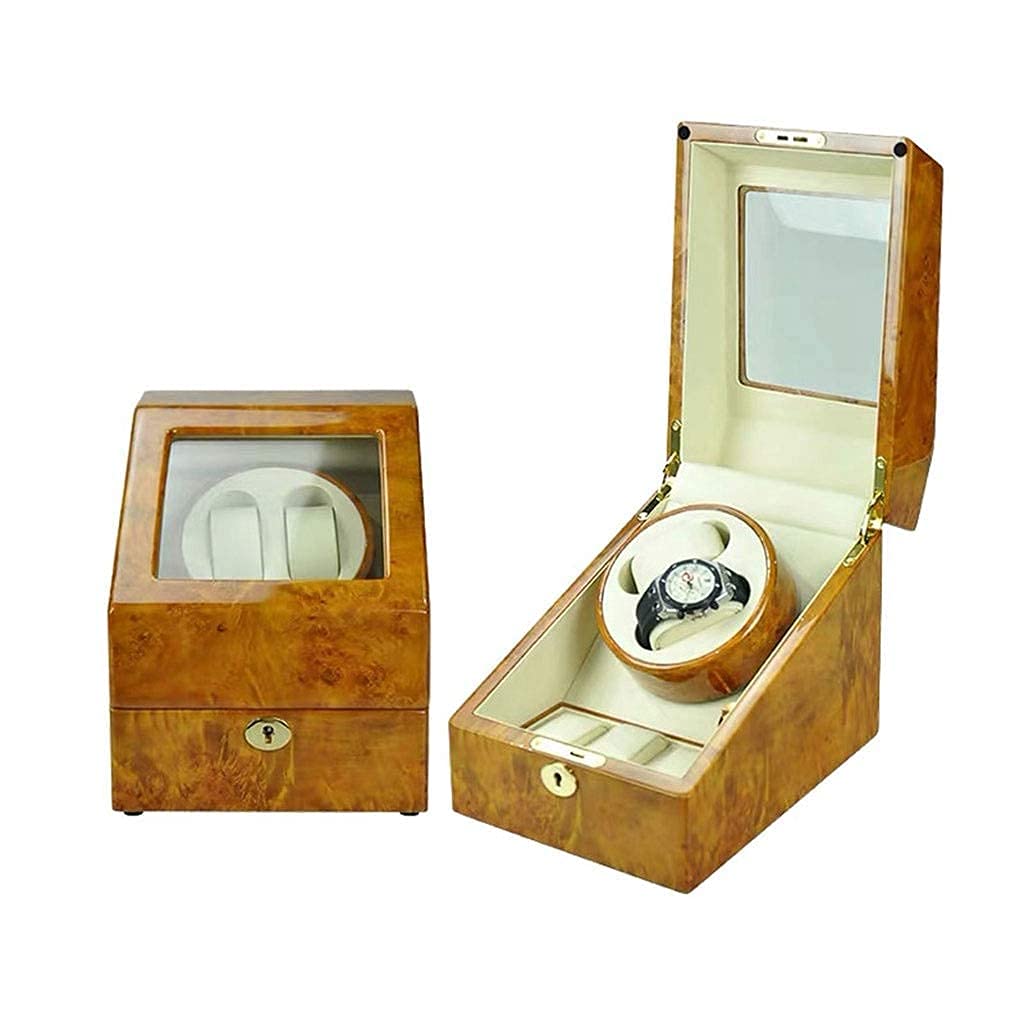 QUSYZD Watch Winder Rectangle Automatic Watch Winder Wooden 2+3 Watch Storage Box Mute Motor 5 Roating Mode Antimagnetic ed Watch Winder,A-A