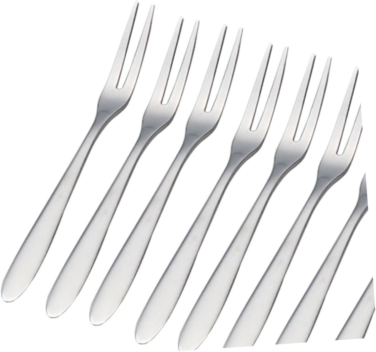 STOBAZA 2sets Mini Fruit Forks Stainless Steel Elegant Dessert Forks for Salad Appetizers Seafood Mini Cakes 20pcs*2