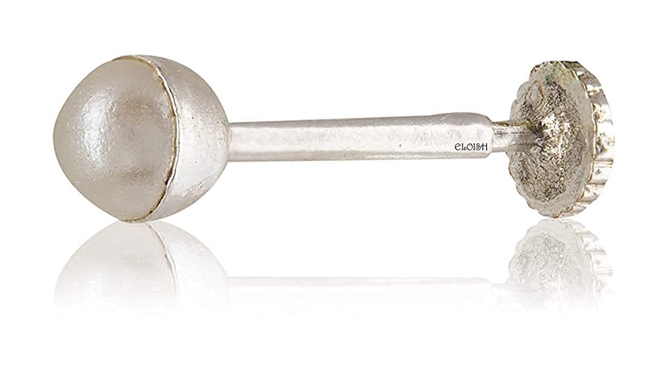 ELOISH 92.5 Sterling Silver Pearl Nose Pin for Women and Girls.(SILVER ORNAMENTS 0.100 GRAMS) (2 MM PEARL SIZE) (B09QZ5QRHK) Amazon Price History, Amazon Price Tracker