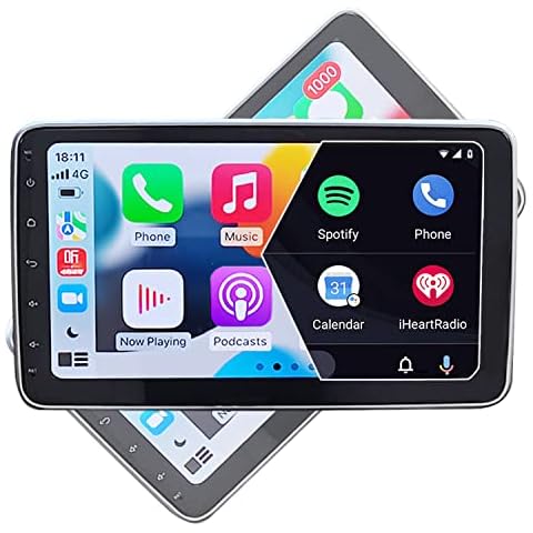 SCUMAXCON 10.2" 2 Din Car Stereo Radio Carplay Android Auto Android 11 4+64GB IPS Touch WiFi Bluetooth FM AM RDS GPS Navigation DSP 36EQ USB Multimedia Player for VW Golf Caddy CC Cover
