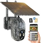 4G LTE Cellular Wildlife Camera, Solar Powered Trail Camera with 355° Pan & 90° Tilt, 2.5K HD Night Vision, 10400mAh Battery, IP66 Weatherproof, Motion Detection for Outdoor Monitoring Garden Farm