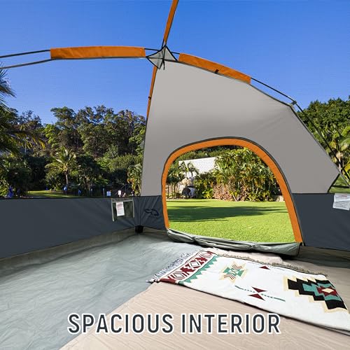 Image of CAMPROS CP Camping Tent 2 /4 /6 Person, Waterproof Windproof Double Layer Dome Tent, Easy Setup with Large Mesh Windows & Wide Door for Outdoor Camping Backyard